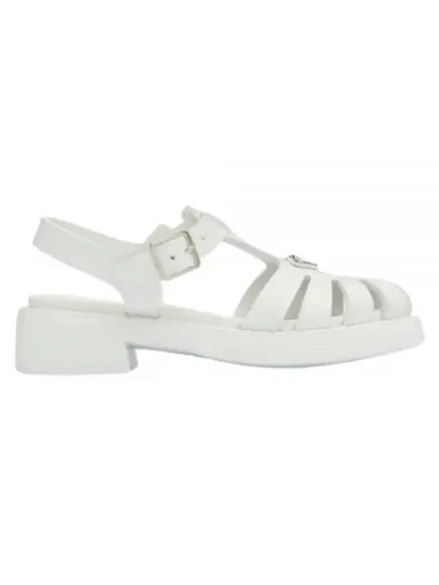 Brushed Leather Fisherman Sandals White