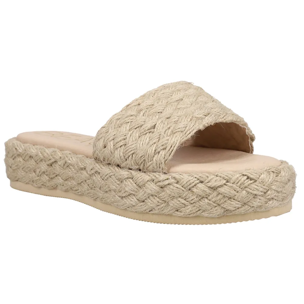 Caspia Espadrille Platform Slide Sandals