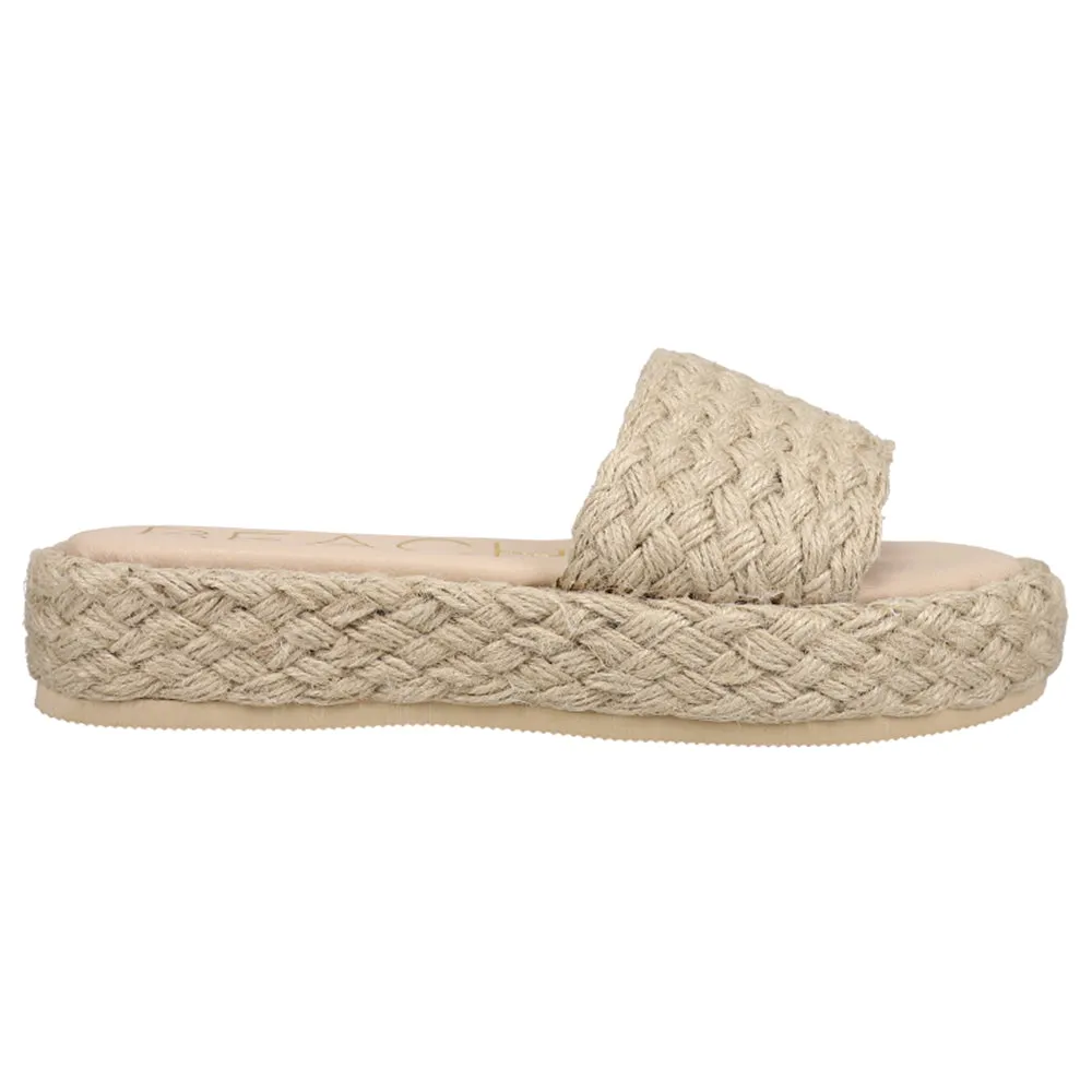 Caspia Espadrille Platform Slide Sandals