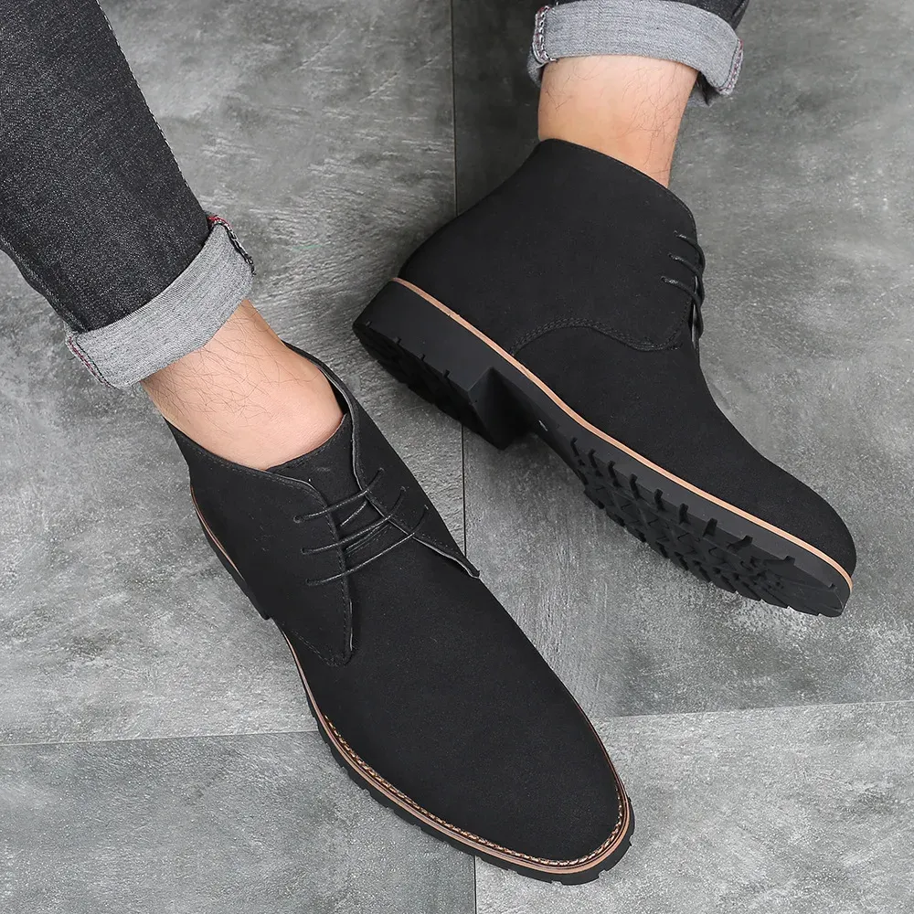 Classic suede chukka boots for men, non-slip ankle boots