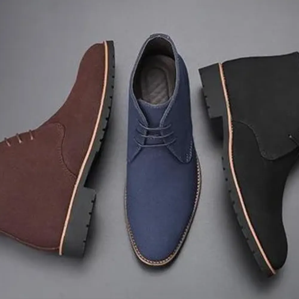 Classic suede chukka boots for men, non-slip ankle boots