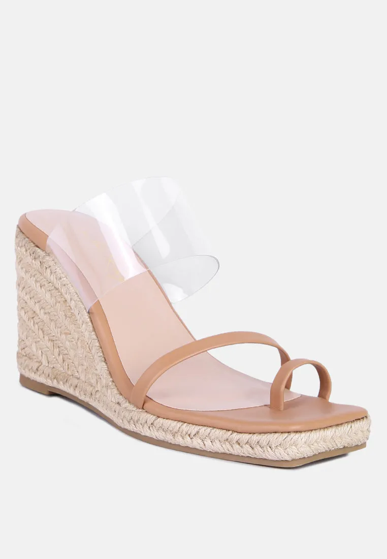 Clear Path Toe Ring Espadrilles Wedge Sandals