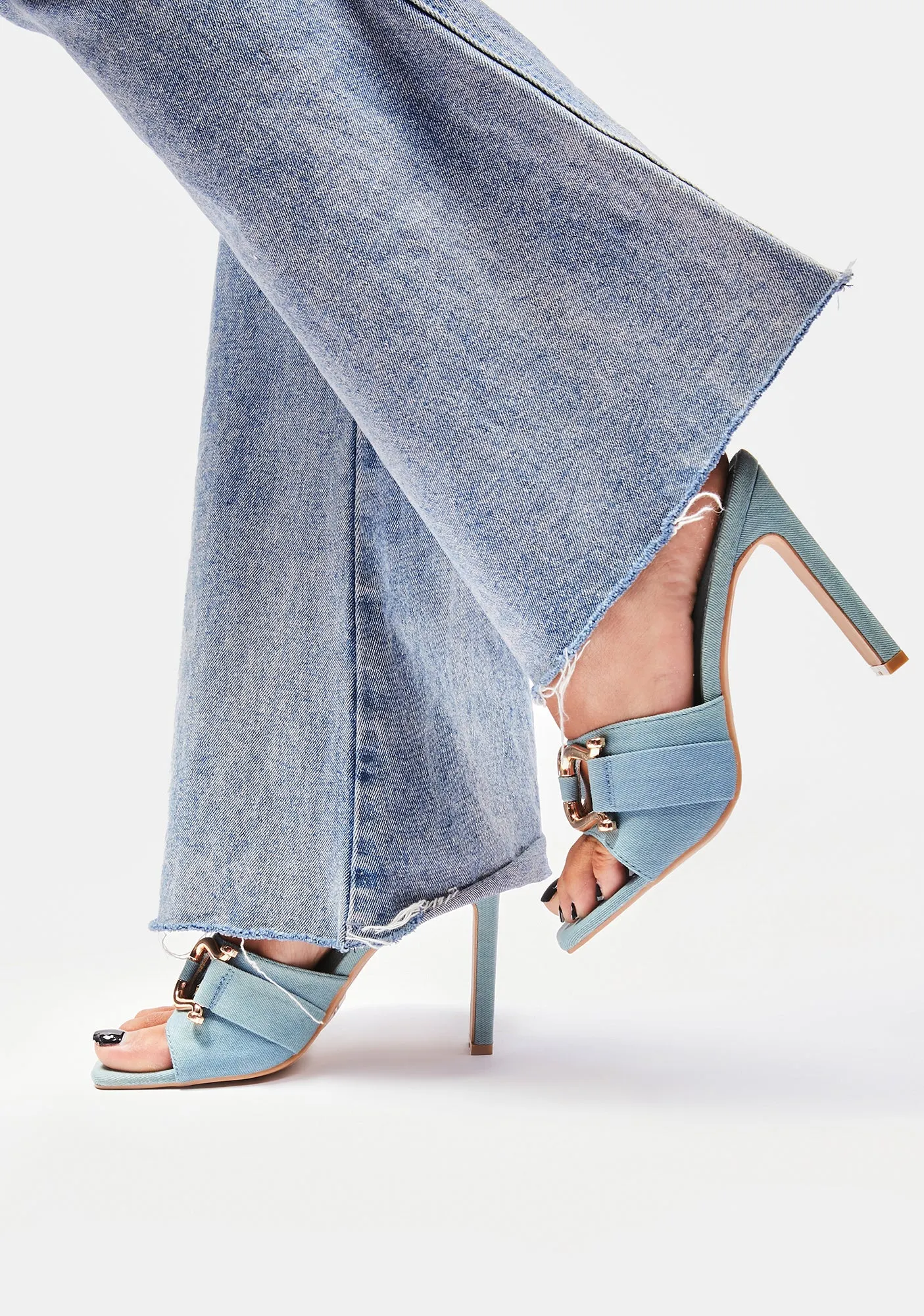 Denim I've Got Class Peep Toe Heels