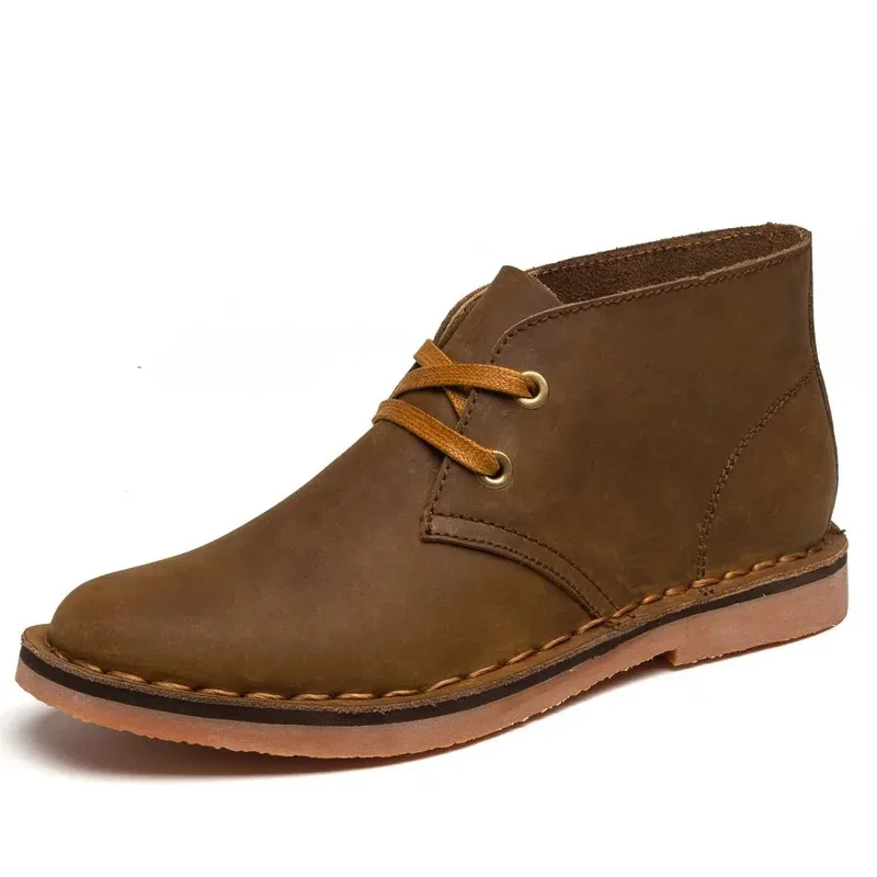 Elegant chukka boots for men with laces, comfortable leather shoes