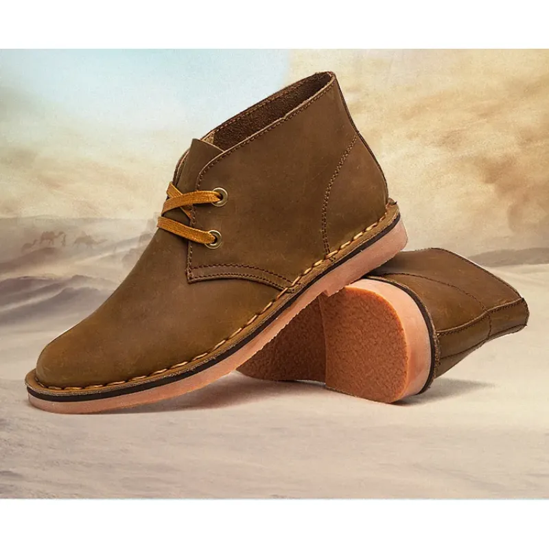 Elegant chukka boots for men with laces, comfortable leather shoes