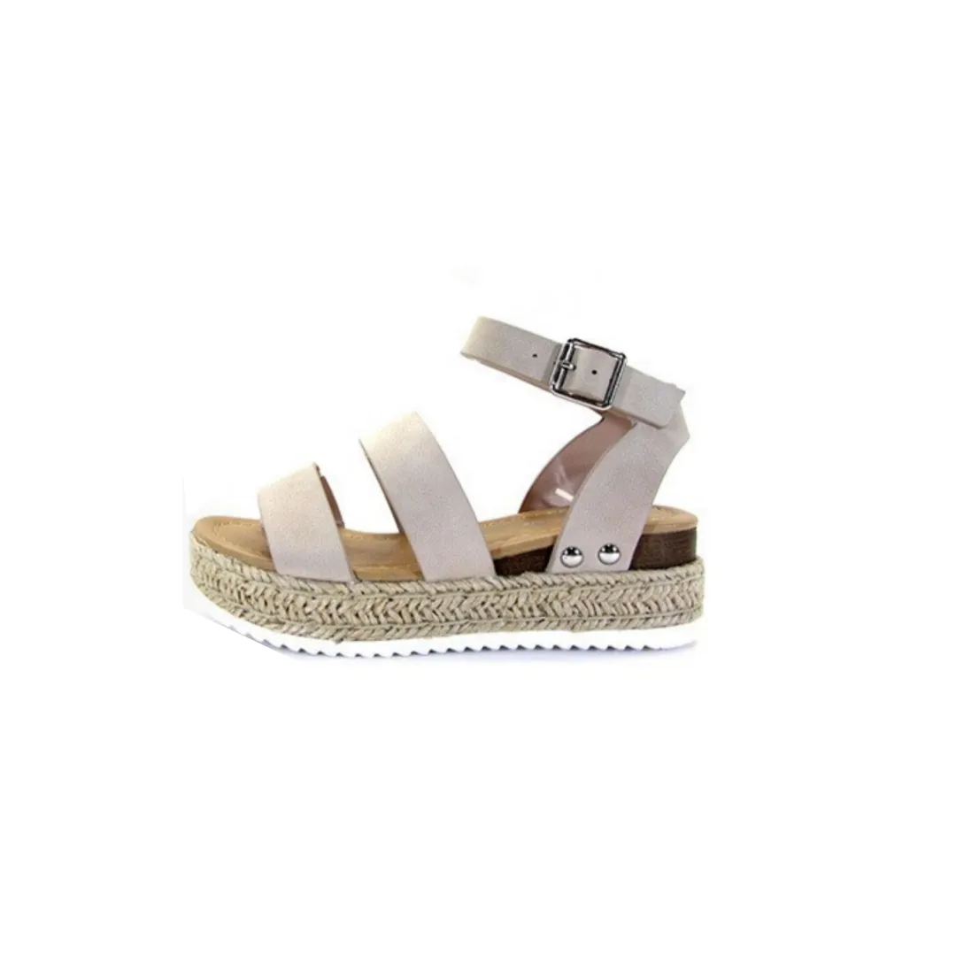 Girl's Espadrille Platform Sandals - Taupe