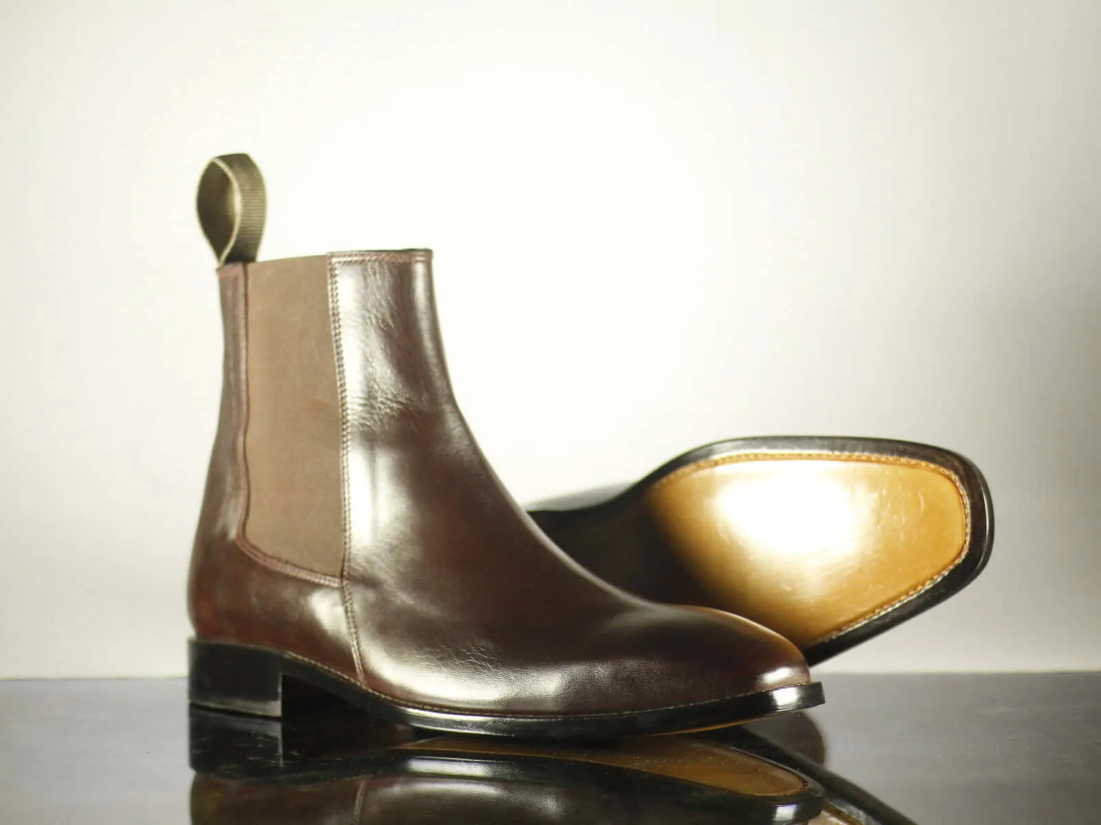 Handmade Men's Brown Leather Chelsea Boots, Men Ankle Boots, Men Designer Fashion Boots