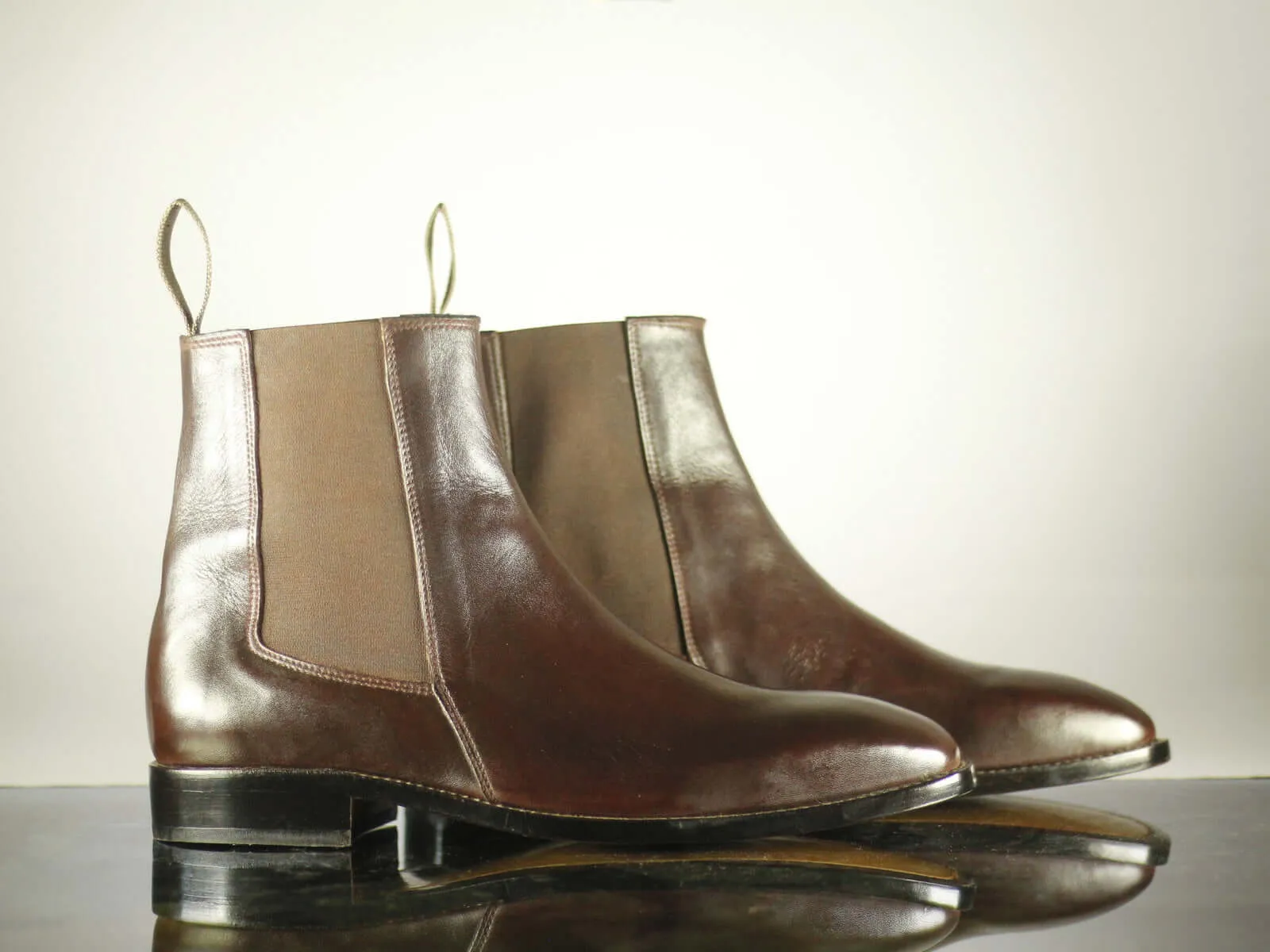 Handmade Men's Brown Leather Chelsea Boots, Men Ankle Boots, Men Designer Fashion Boots