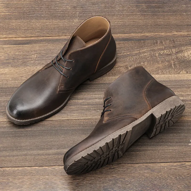 High quality leather chukka boots for men, timeless ankle boots