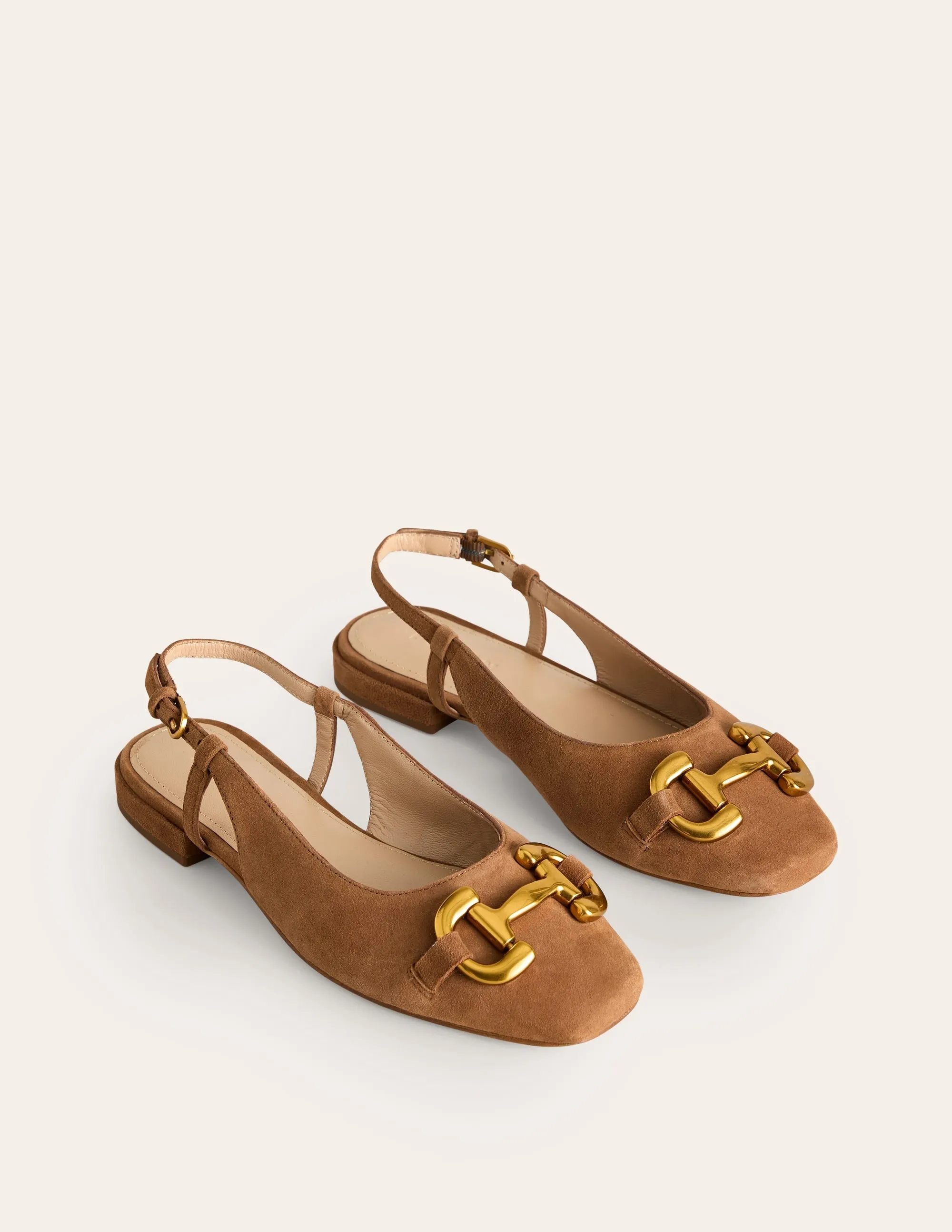 Iris Snaffle Slingback Flats-Ginger Snap Suede