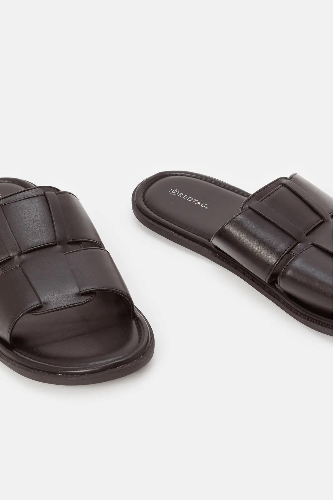 Men Black Fisherman Strap Slide