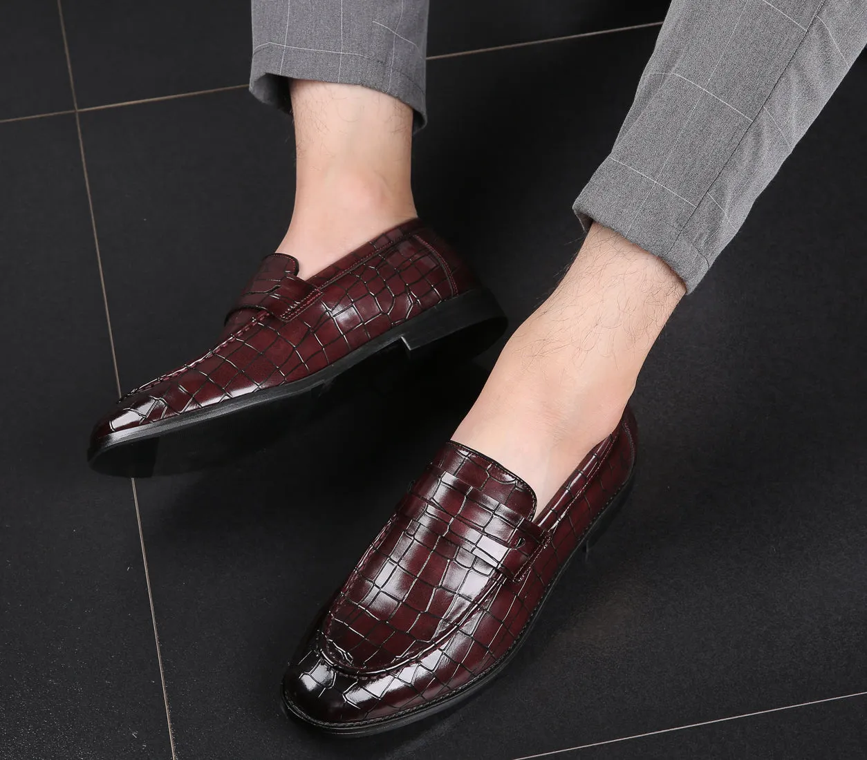 Men's Checkered Penny Loafers