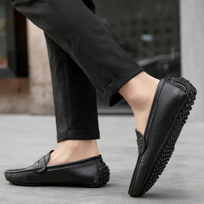 Men's Genuine Leather Plain Driving Moccasins