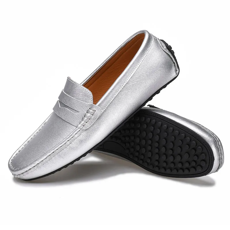 Men's Genuine Leather Plain Driving Moccasins