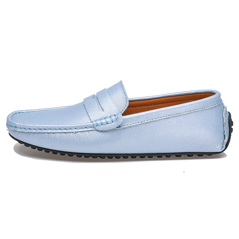 Men's Genuine Leather Plain Driving Moccasins