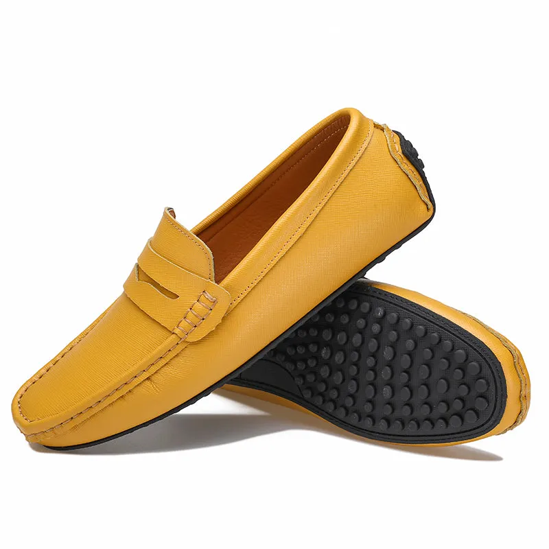 Men's Genuine Leather Plain Driving Moccasins