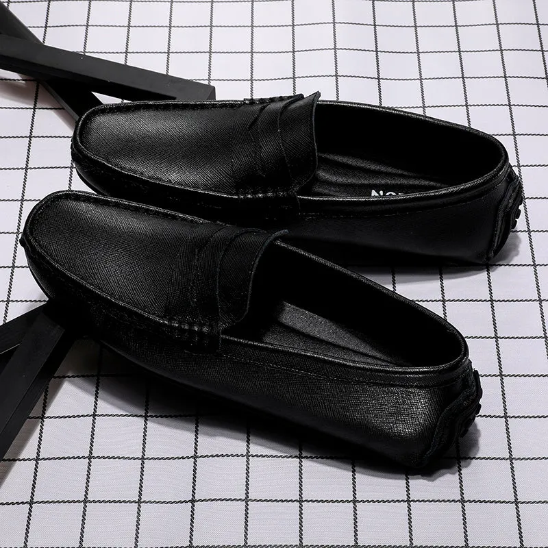 Men's Genuine Leather Plain Driving Moccasins