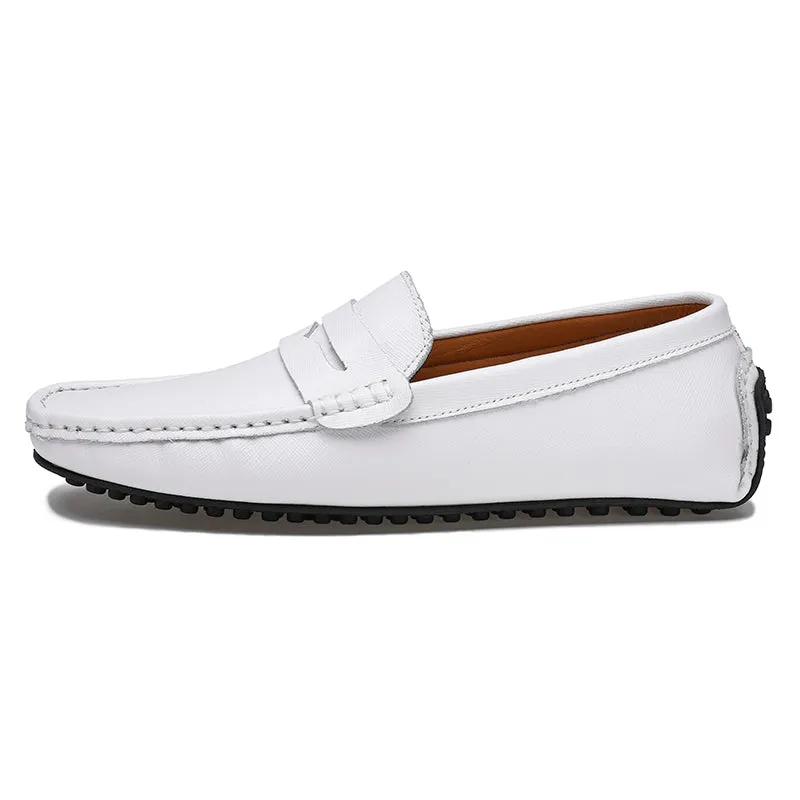 Men's Genuine Leather Plain Driving Moccasins