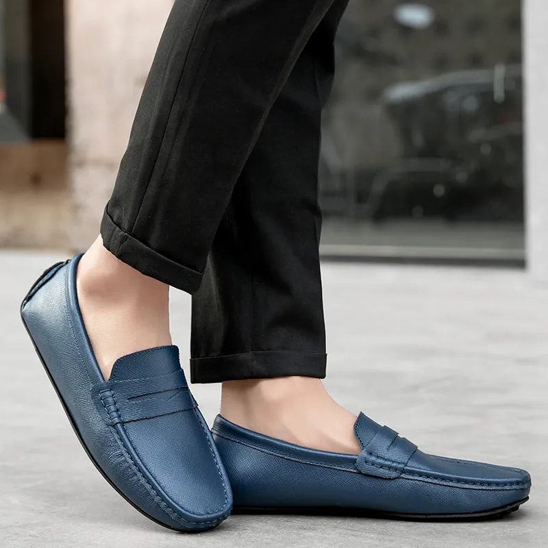 Men's Genuine Leather Plain Driving Moccasins