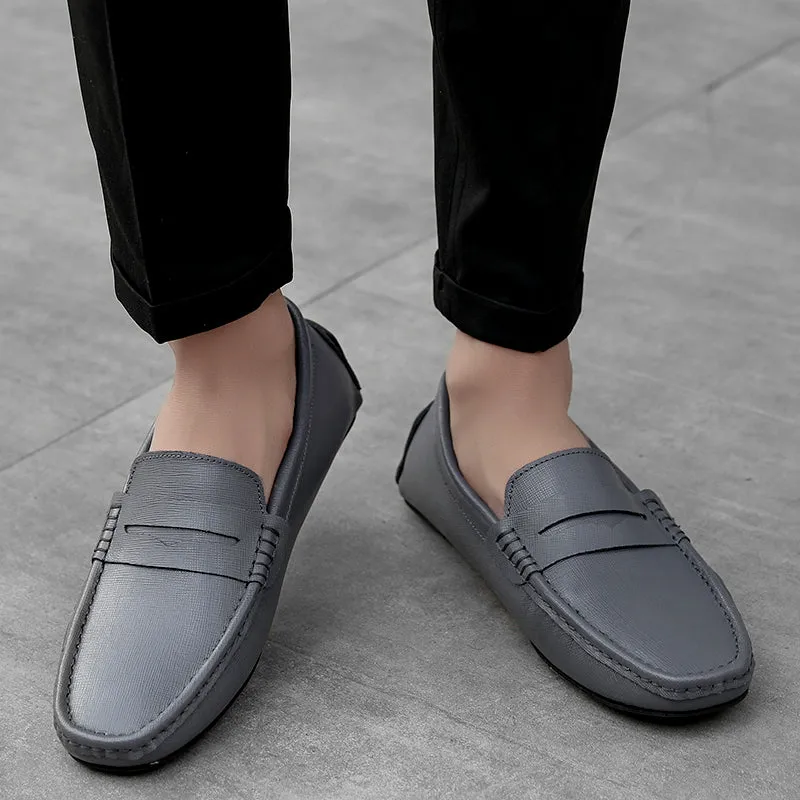 Men's Genuine Leather Plain Driving Moccasins