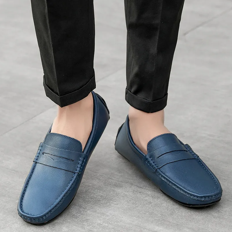 Men's Genuine Leather Plain Driving Moccasins