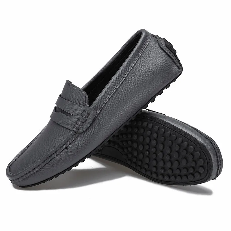 Men's Genuine Leather Plain Driving Moccasins