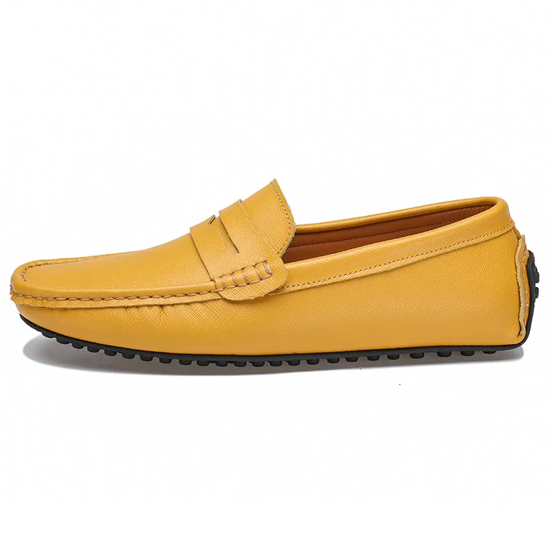 Men's Genuine Leather Plain Driving Moccasins