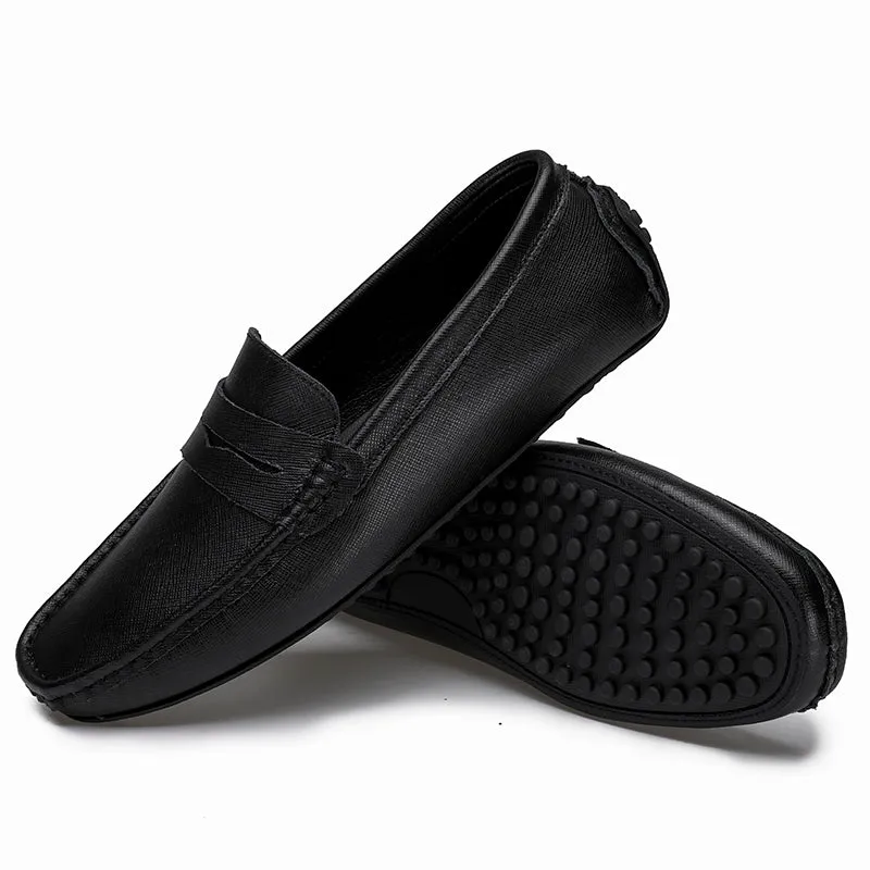 Men's Genuine Leather Plain Driving Moccasins