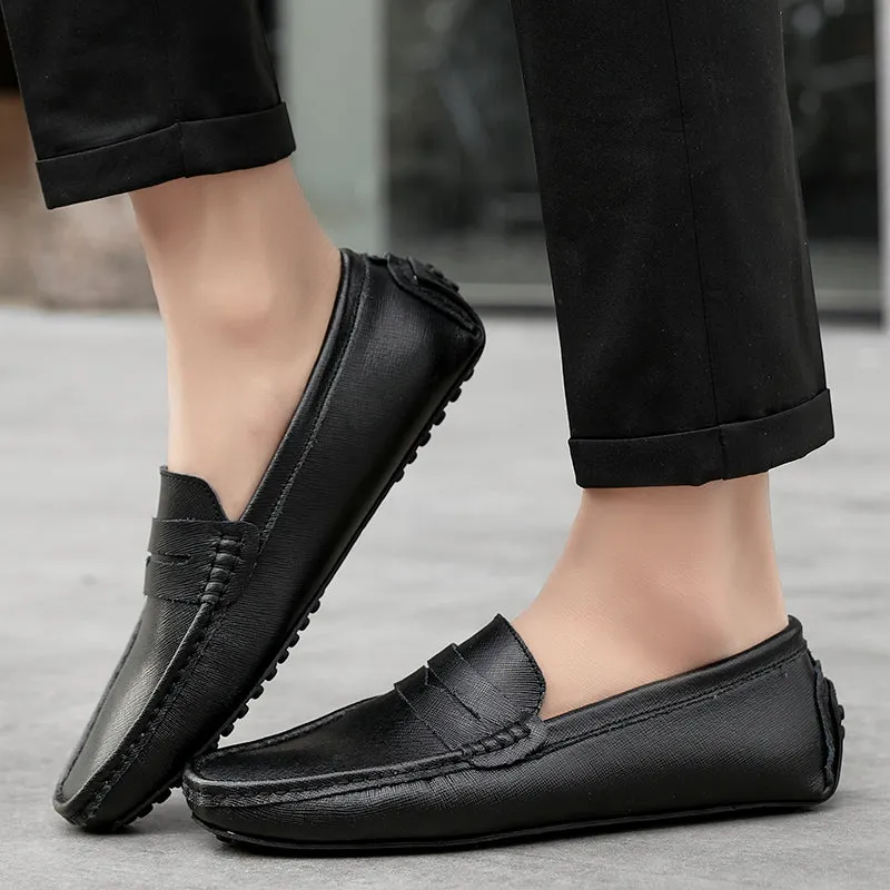 Men's Genuine Leather Plain Driving Moccasins