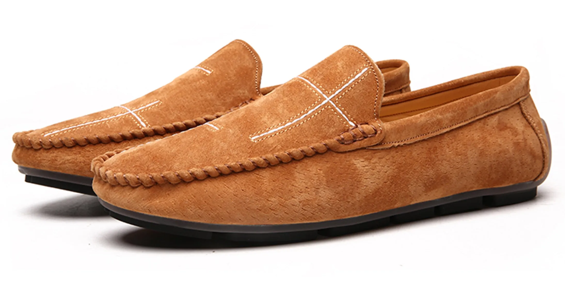 Men's Suede Cross Driving Moccasins