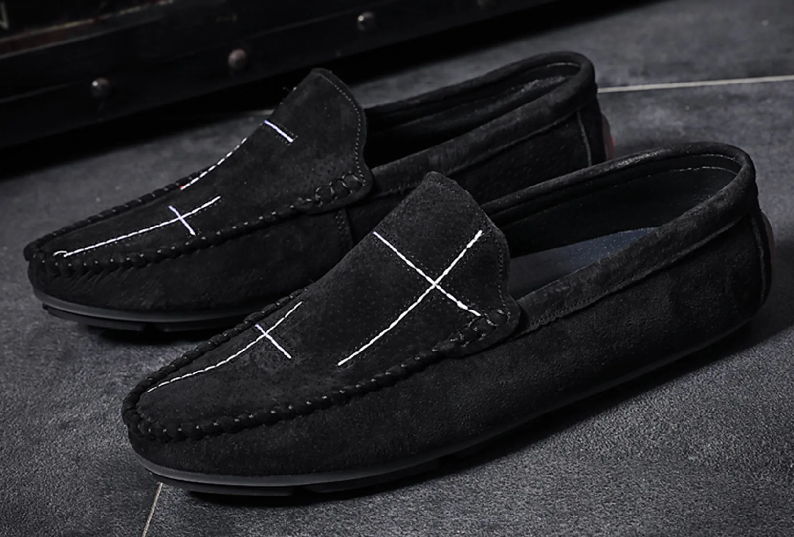 Men's Suede Cross Driving Moccasins