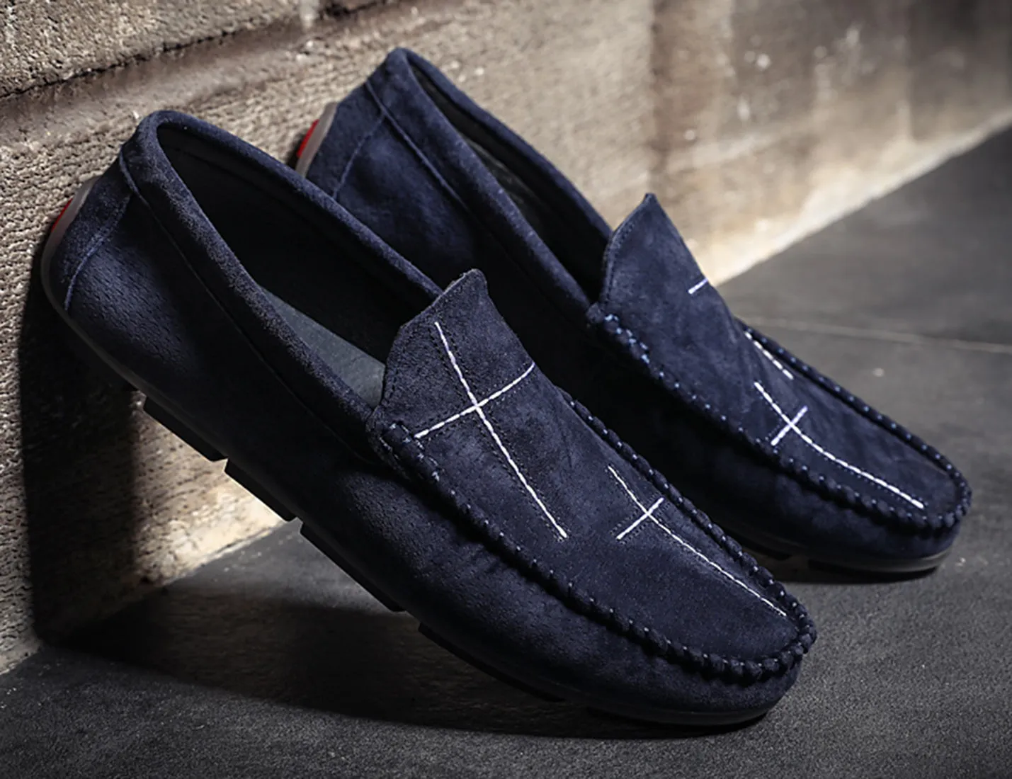 Men's Suede Cross Driving Moccasins