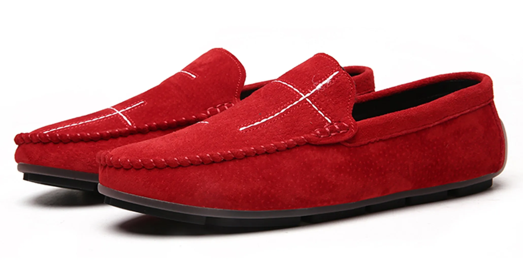 Men's Suede Cross Driving Moccasins