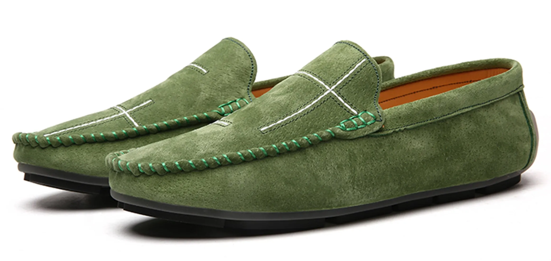 Men's Suede Cross Driving Moccasins