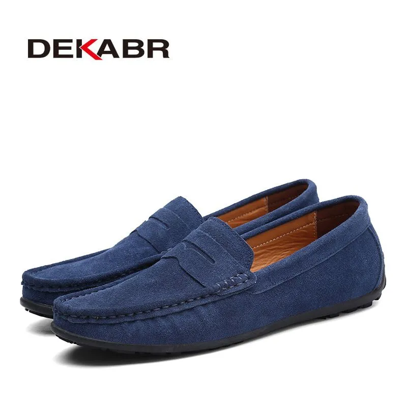 Moccasins Men's Loafers High Quality Genuine Leather Flats Lightweight Driving Shoes