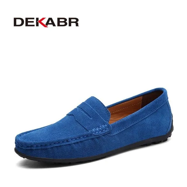 Moccasins Men's Loafers High Quality Genuine Leather Flats Lightweight Driving Shoes