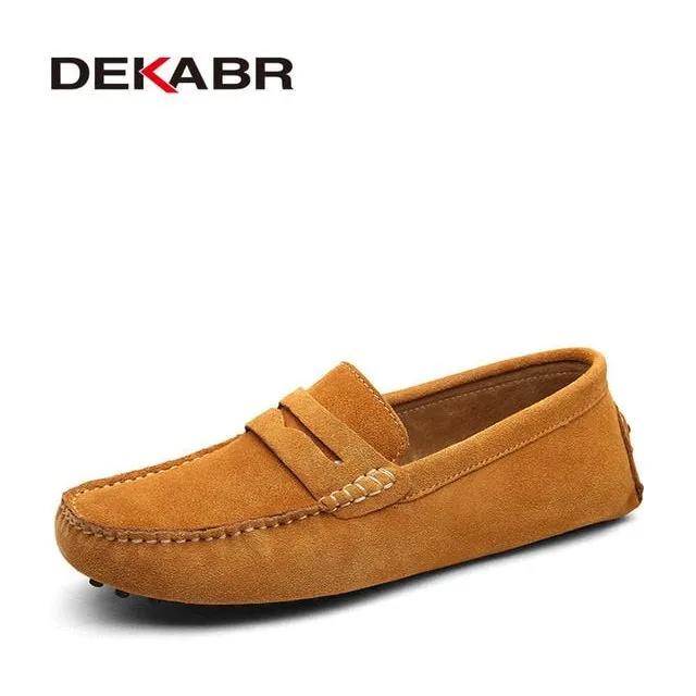 Moccasins Men's Loafers High Quality Genuine Leather Flats Lightweight Driving Shoes