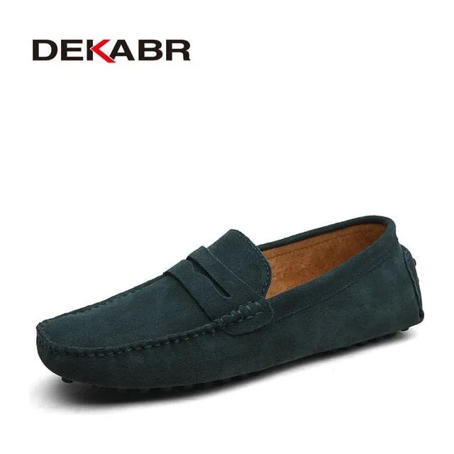 Moccasins Men's Loafers High Quality Genuine Leather Flats Lightweight Driving Shoes