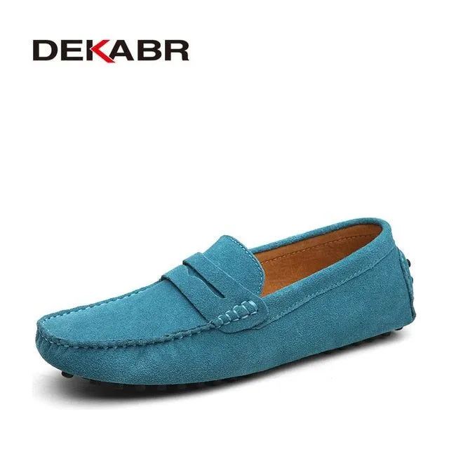 Moccasins Men's Loafers High Quality Genuine Leather Flats Lightweight Driving Shoes