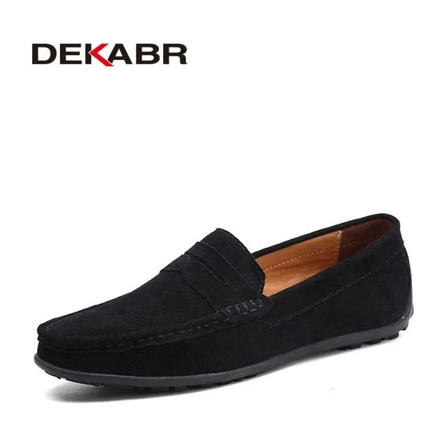 Moccasins Men's Loafers High Quality Genuine Leather Flats Lightweight Driving Shoes