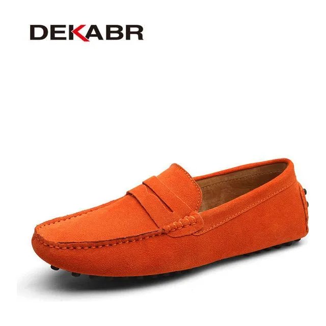 Moccasins Men's Loafers High Quality Genuine Leather Flats Lightweight Driving Shoes