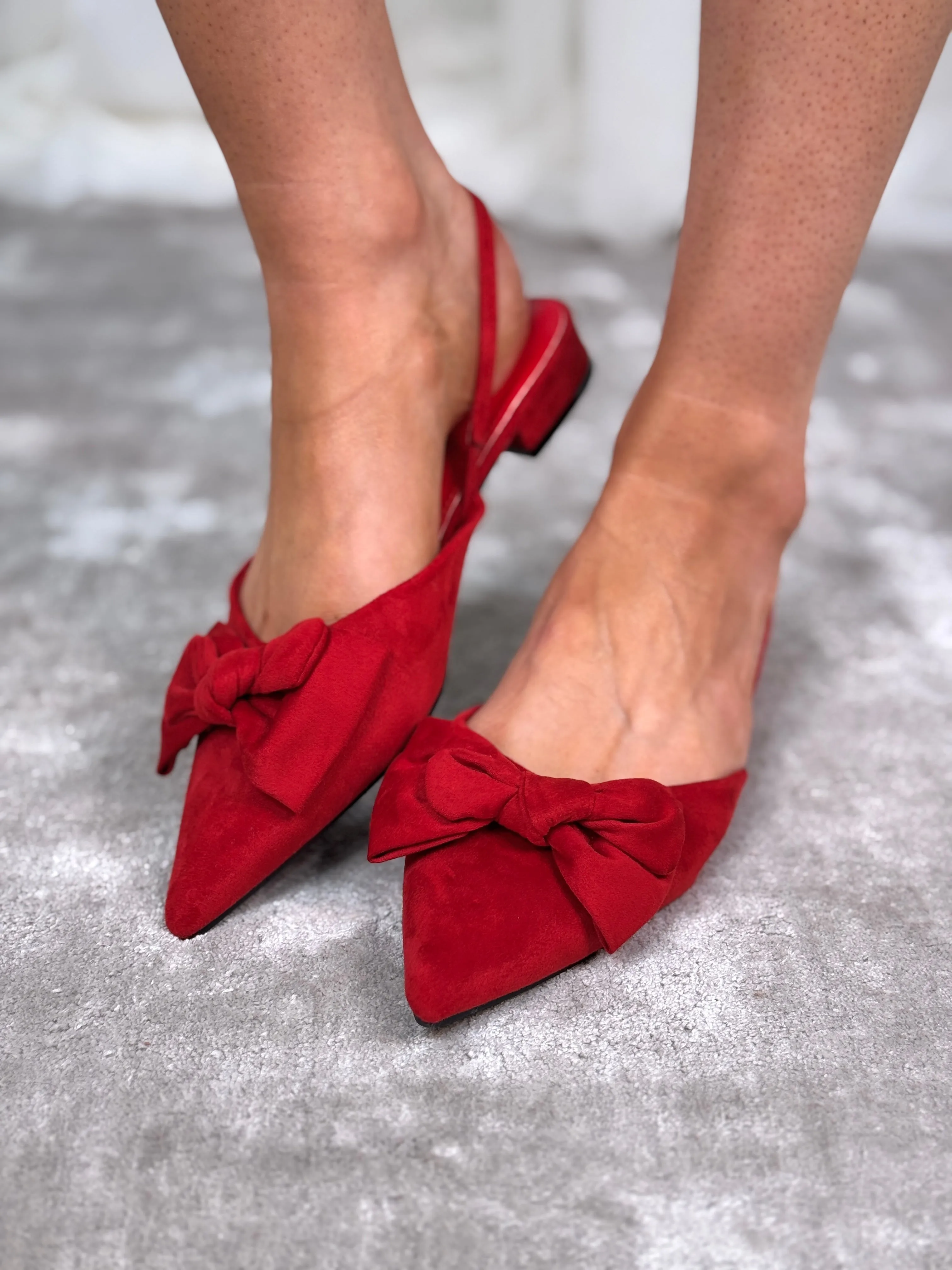 Sadie Slingback Flats In Red