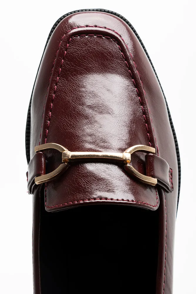 Snaffle Trim Loafer Burgundy