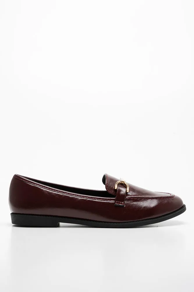 Snaffle Trim Loafer Burgundy