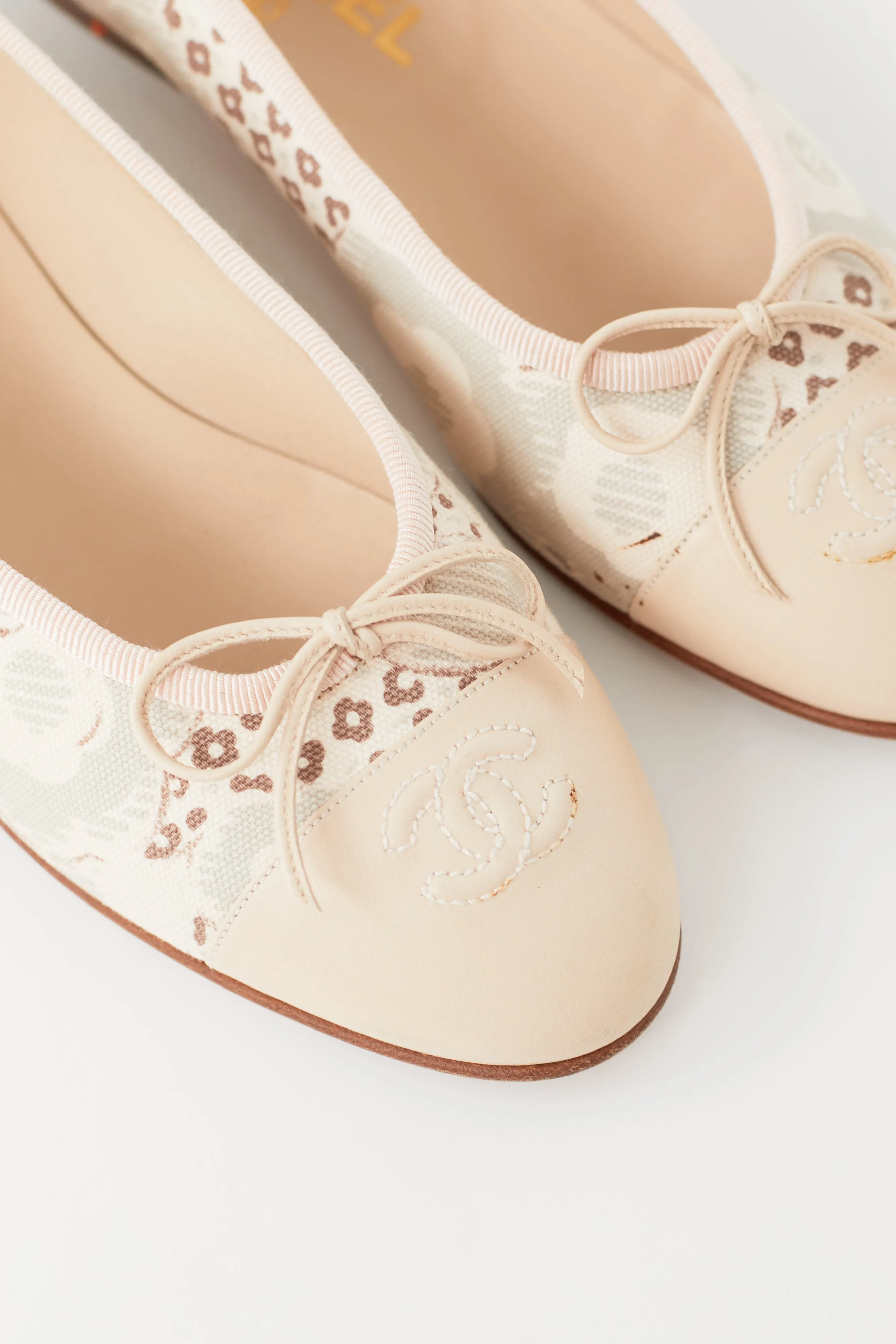 Spring 2005 Pink & Beige CC Ballet Flat