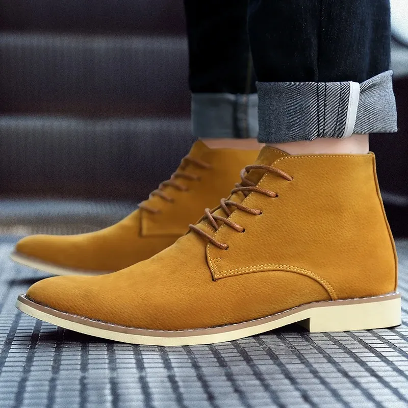 Stylish suede chukka boots for men, robust casual shoes