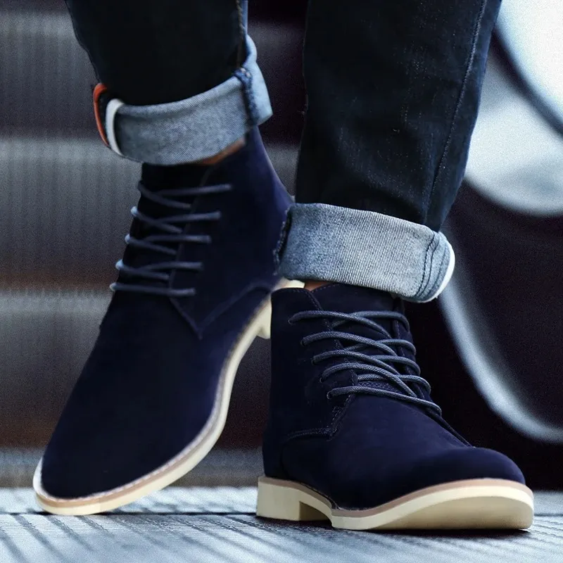 Stylish suede chukka boots for men, robust casual shoes