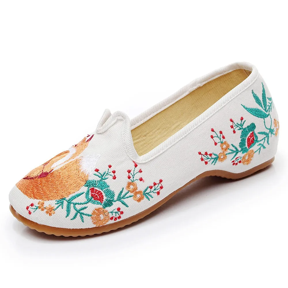 Vintage Embroidered Ballet Flats