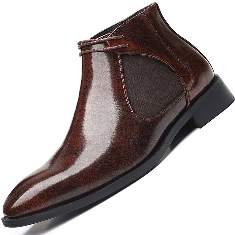 West Louis™ Business Elegant Leather Pointed Chukka Shoes