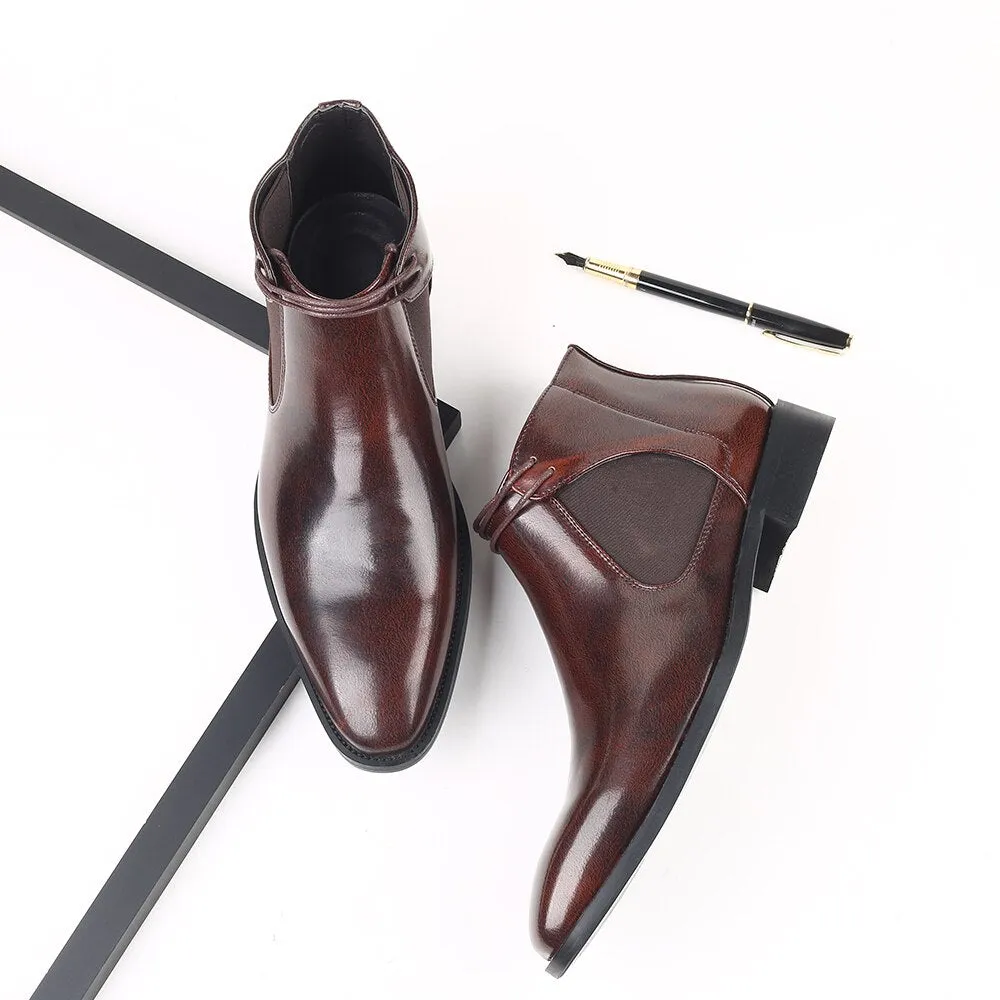 West Louis™ Business Elegant Leather Pointed Chukka Shoes